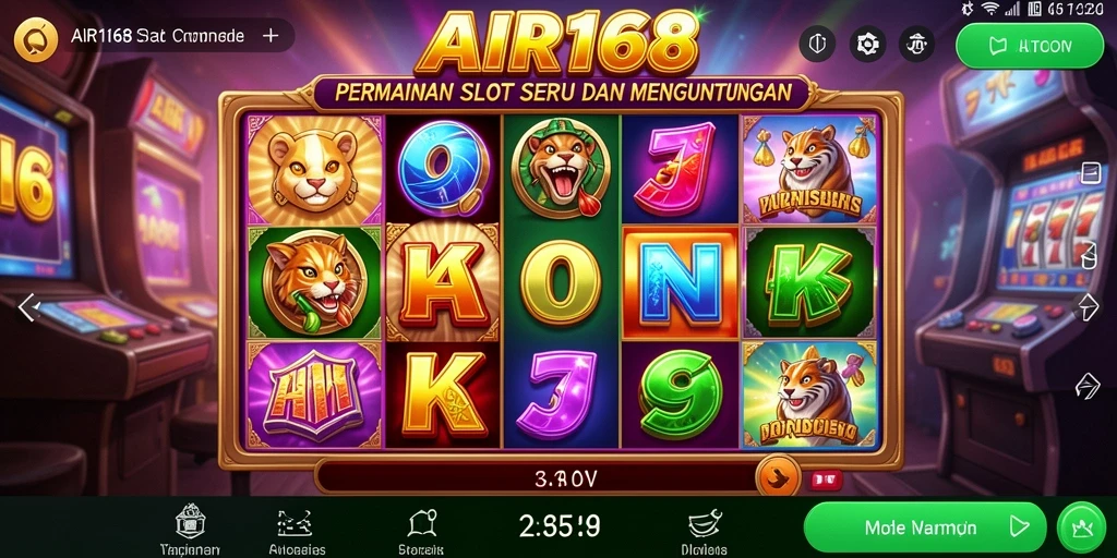 Tangkapan layar utama AIR168 menunjukkan gameplay slot yang menarik dan interaktif.