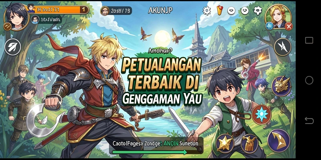 Tampilan seru dari gameplay AKUNJP yang penuh petualangan anime.