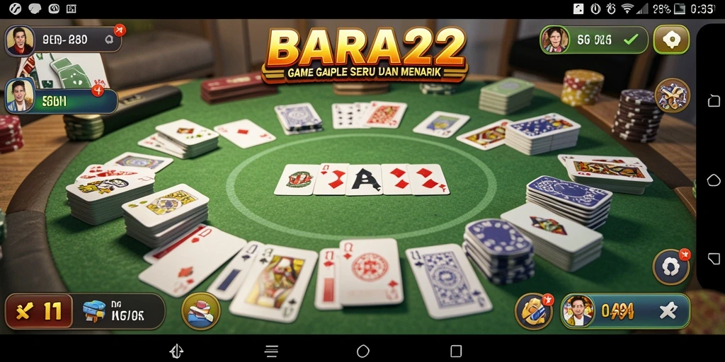 Screenshot utama BARA22 menampilkan aksi seru permainan Gaple.
