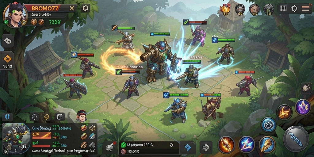 Tampilan gameplay menantang dan mendebarkan dari BROMO77.