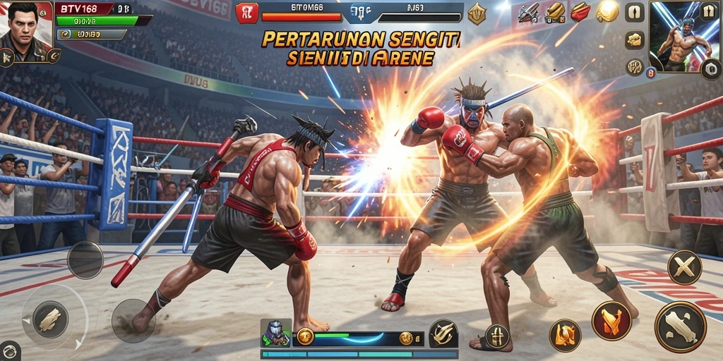 Gameplay BTV168 dengan aksi pertarungan yang intens.