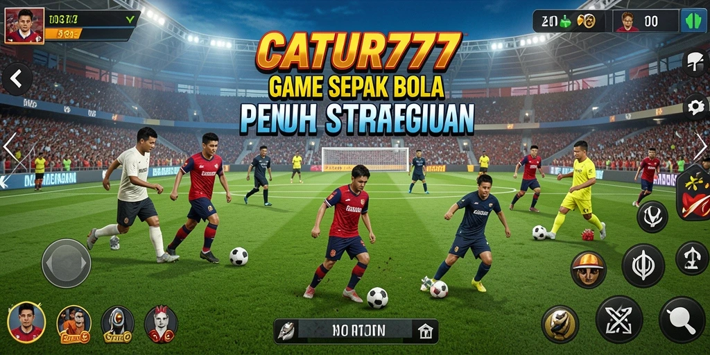 Tampilan gameplay CATUR777 saat pertandingan sepak bola yang seru.