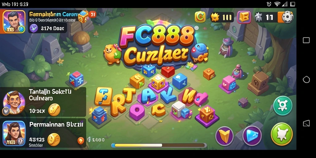 Screenshot FC888 menunjukkan gameplay menarik permainan puzzle.