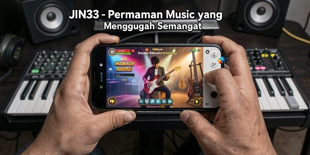 Screenshot gameplay JIN33 menampilkan aksi seru saat bermain musik.