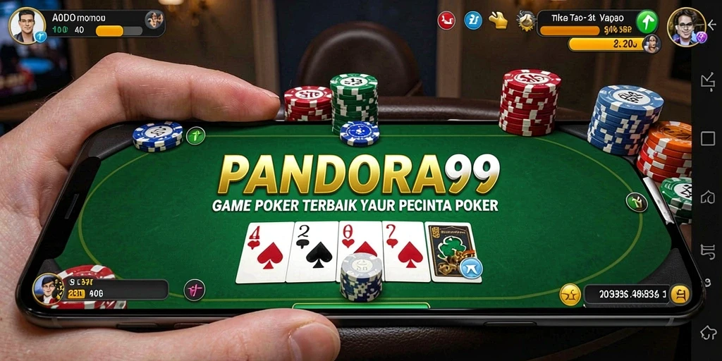 Antarmuka menarik PANDORA99 dengan gameplay Poker yang seru.