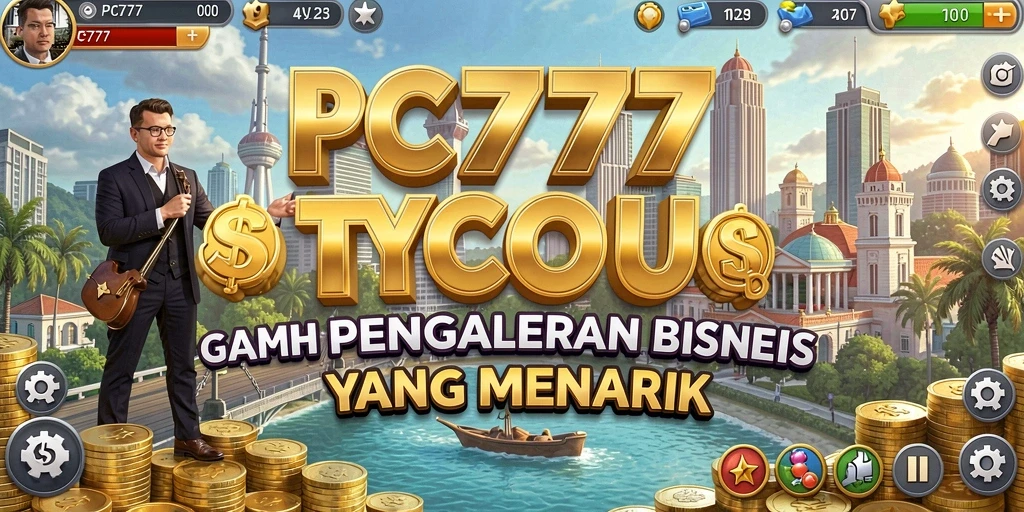 Screenshot gameplay PC777 menunjukkan strategi bisnis yang mendalam dan grafis yang menarik.