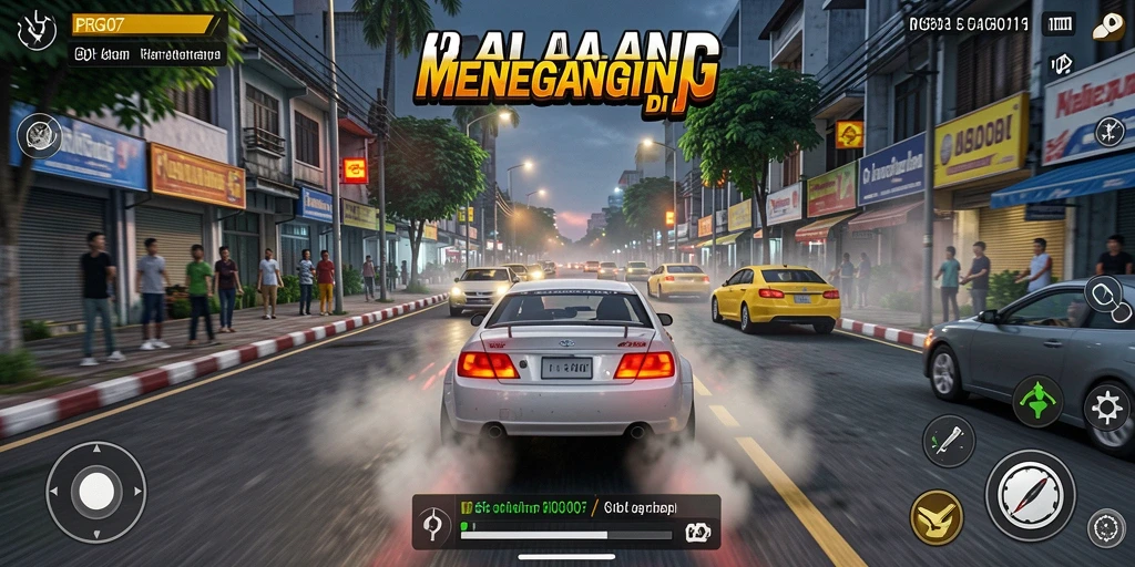 Tampilan utama gameplay balapan PRG007 yang seru dan menantang.