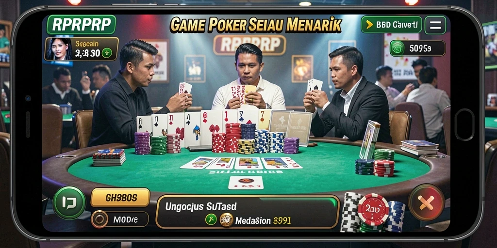 Gameplay RPRPRP menampilkan suasana poker yang seru dan penuh tantangan.